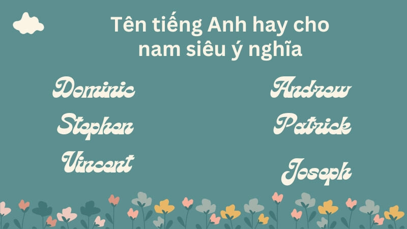 tên tiếng anh hay cho nam